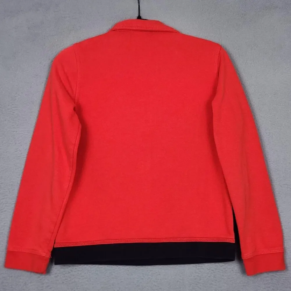 Nike Sweatshirt Kids Large Red Black Colorblock 1/4 Zip Fleece Logo DD8582-657